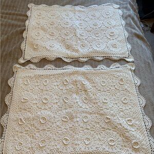 Crochet Lace Pillow Case Set